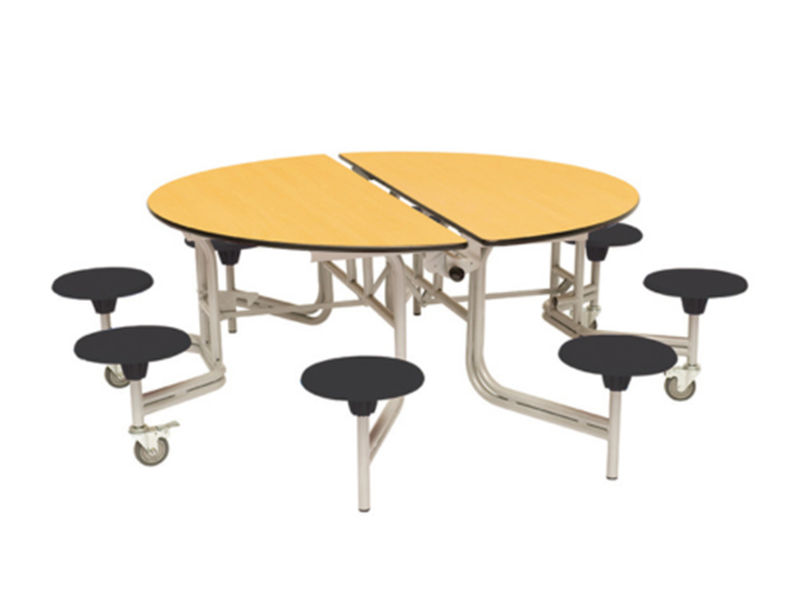 SpaceRight Eight Seat Round Mobile Folding Dining Table